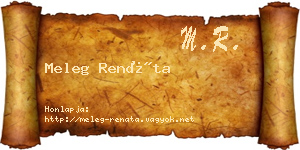 Meleg Renáta névjegykártya